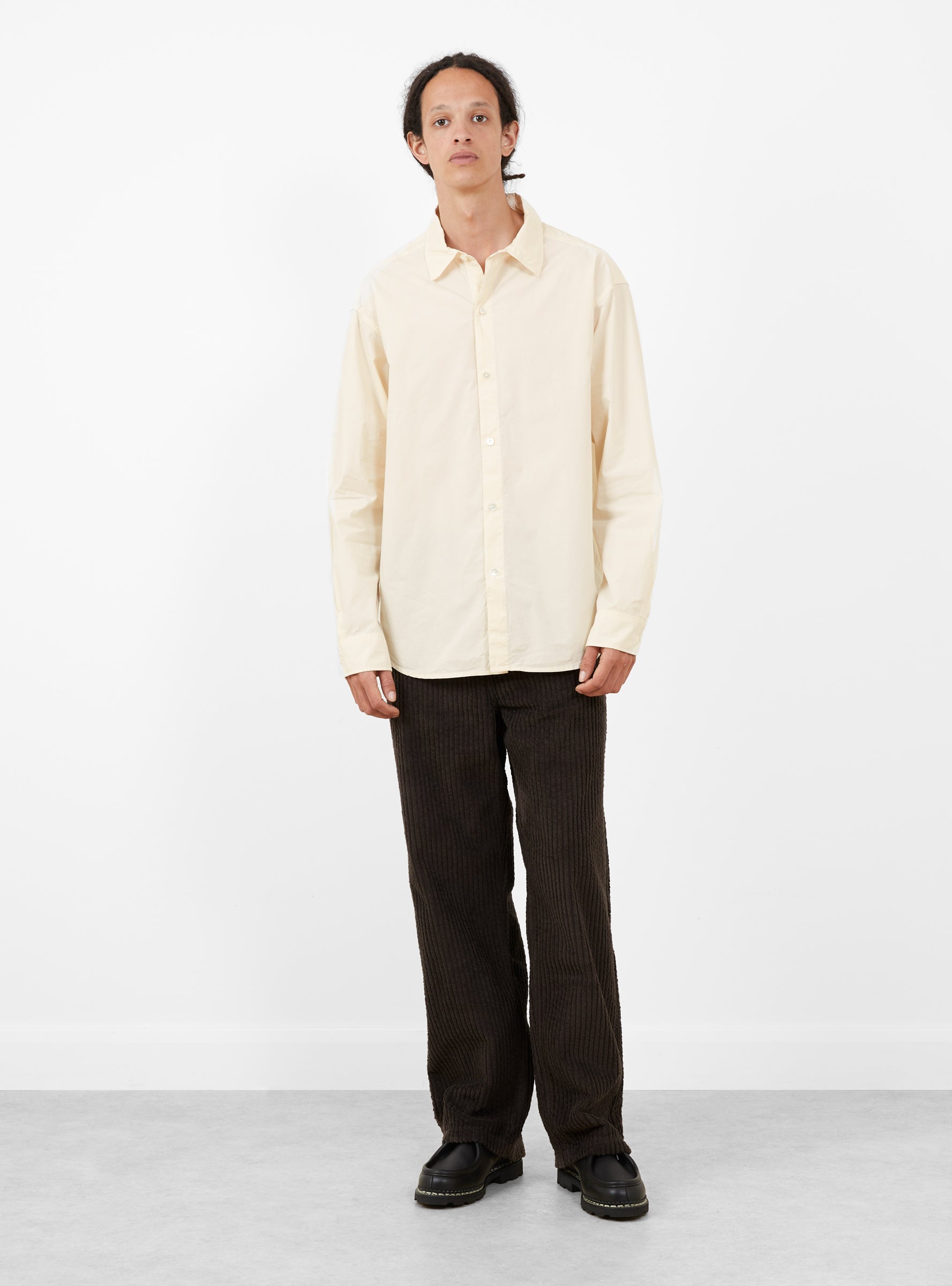 M Generation Trousers Dark Brown MFPEN (model front) at Couverture & The Garbstore