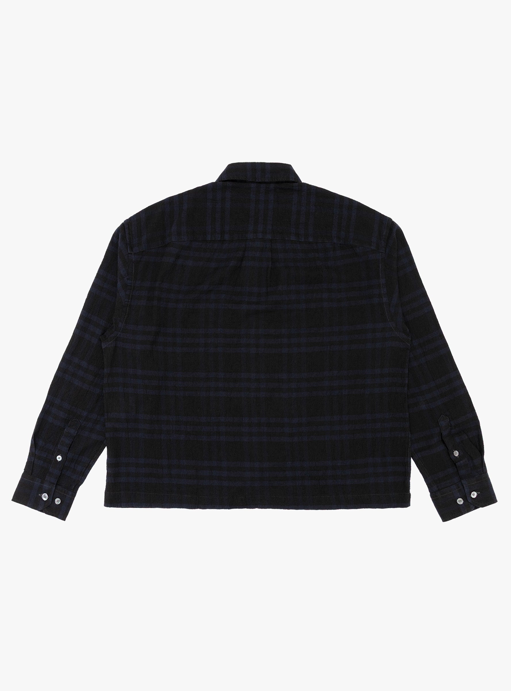 Priority Shirt Boiled Black Check MFPEN (back) at Couverture & The Garbstore