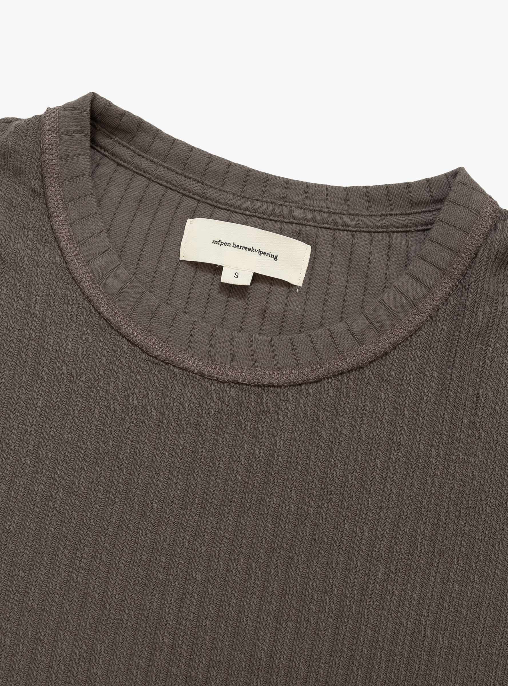 M Reverse Rib Sweater Murkey Grey MFPEN (collar detail) at Couverture & The Garbstore