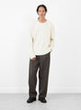 M Round Neck Sweater Ecru MFPEN (model front) at Couverture & The Garbstore