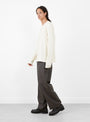 M Round Neck Sweater Ecru MFPEN (model side) at Couverture & The Garbstore