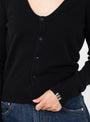 No-511-Dorothea-Cardigan-Raven-Raven-Extreme-Cashmere_Model_Close_Up at Couverture & The Garbstore