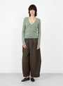 No-511-Dorothea-Cardigan-Hemlock-Hemlock-Extreme-Cashmere_Model_Front at Couverture & The Garbstore
