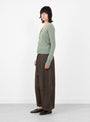 No-511-Dorothea-Cardigan-Hemlock-Hemlock-Extreme-Cashmere_Model_Side at Couverture & The Garbstore
