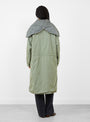 W Quilting Bench Coat Sage Green Sage Green Nanamica (model back) at Couverture & The Garbstore