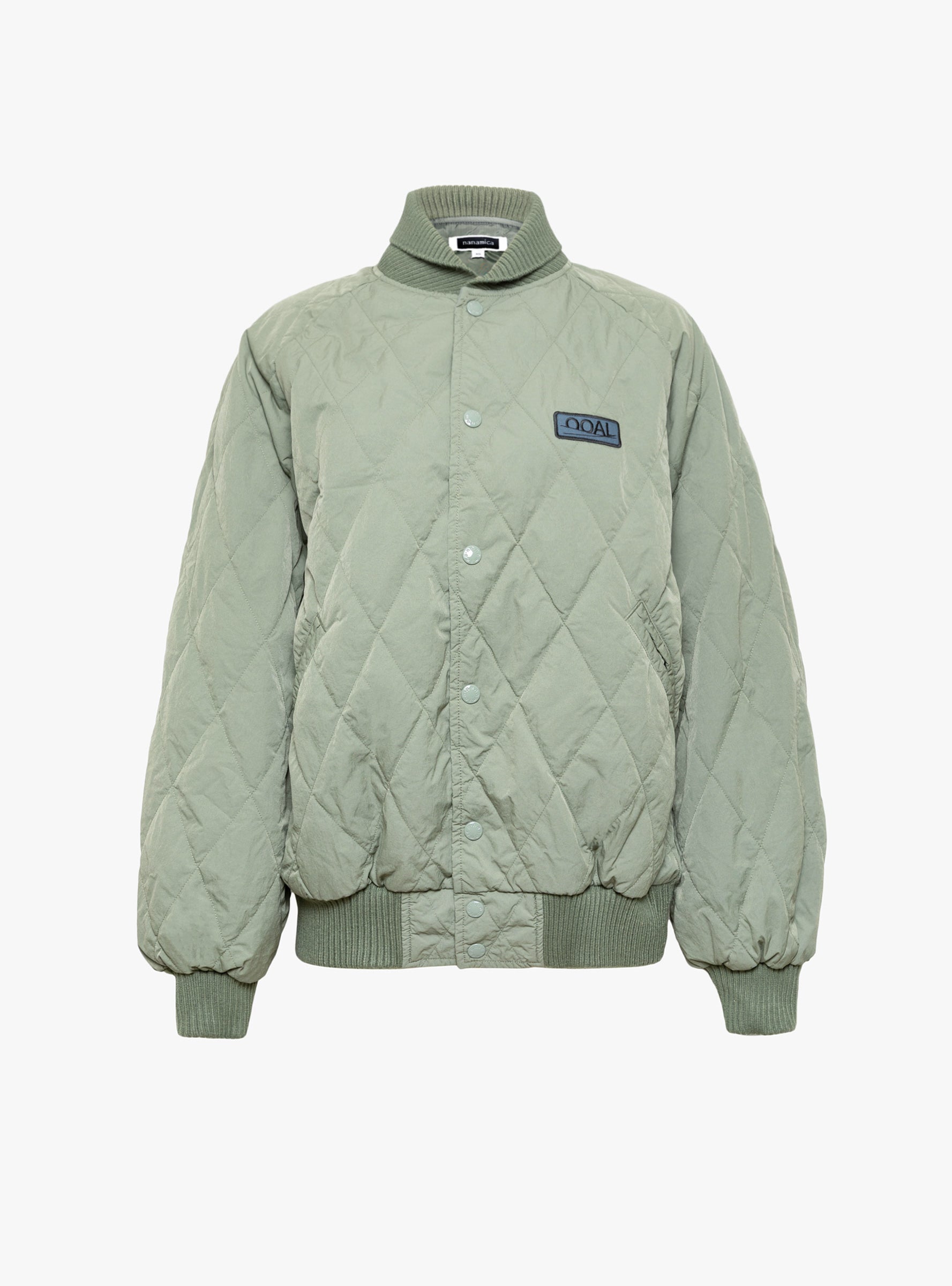 W Quilting Varsity Jacket Sage Green Sage Green Nanamica (ghost front) at Couverture & The Garbstore