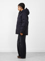 W 2L GORE-TEX Down Coat Navy Navy Nanamica (model side) at Couverture & The Garbstore