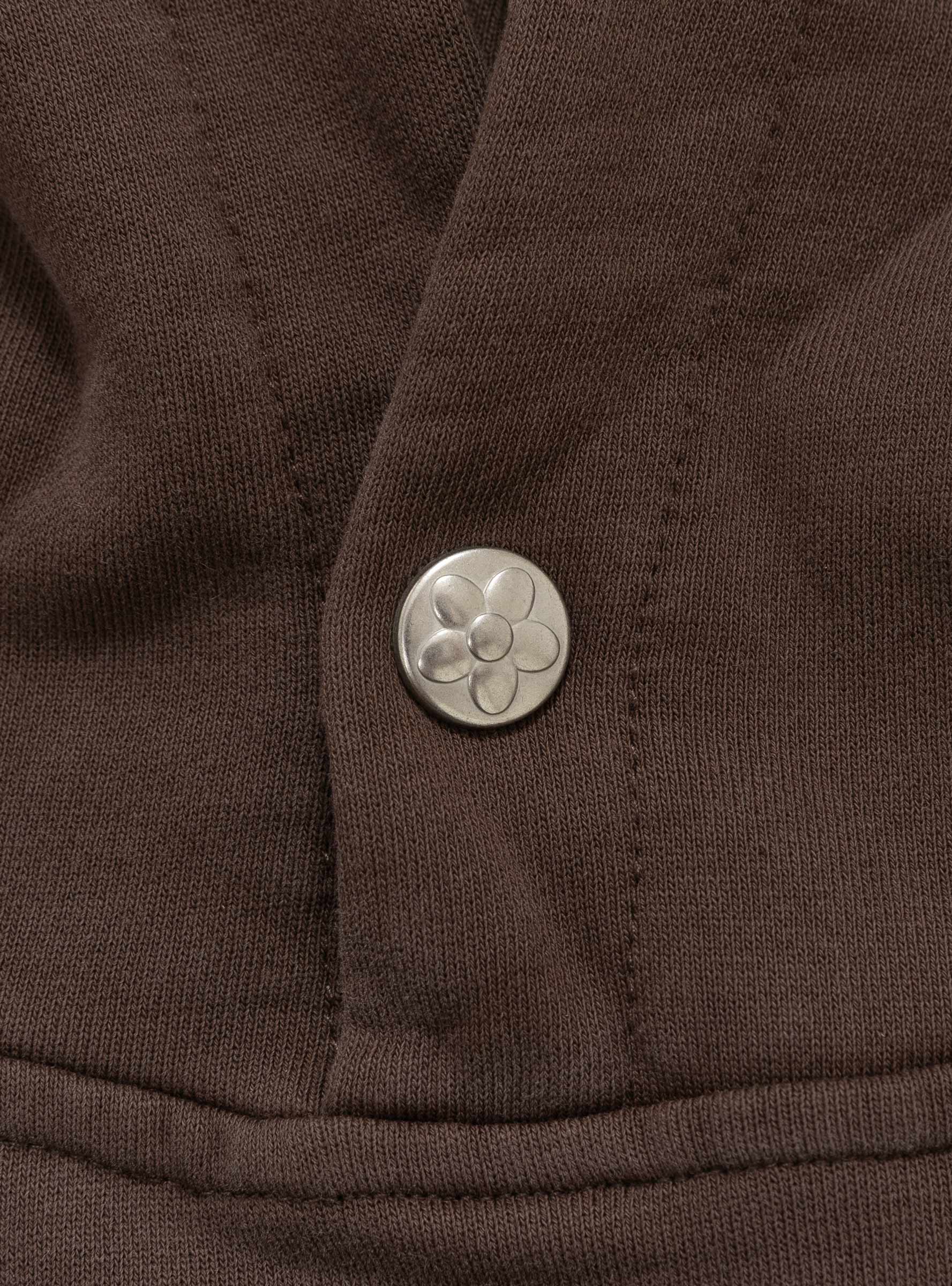Blindbox Hoodie Brown VANDY THE PINK (button detail) at Couverture & The Garbstore