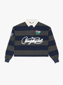 Half Zip Fleece Navy & Grey VANDY THE PINK (front) at Couverture & The Garbstore