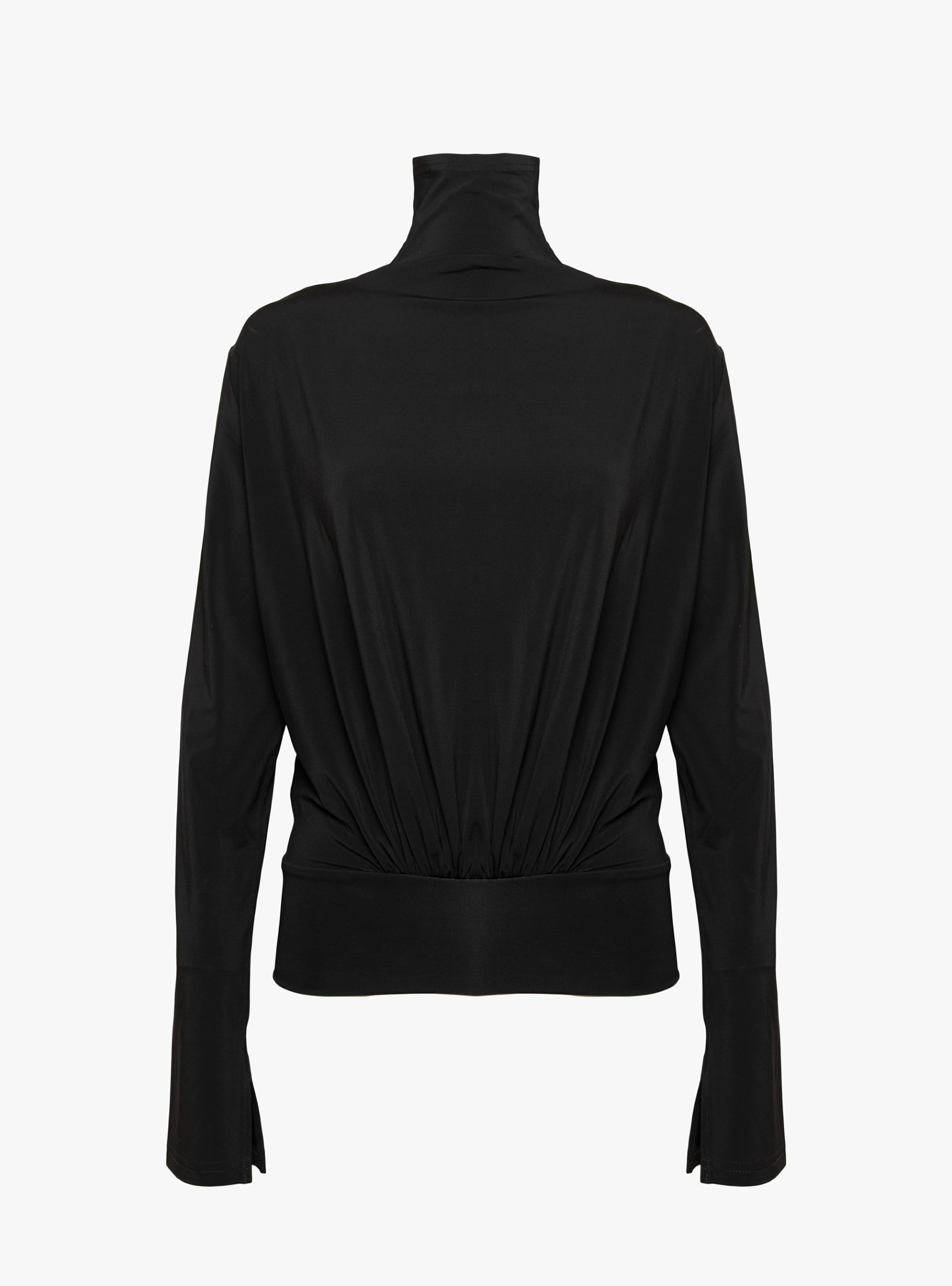 Draped Turtleneck Top Black Fine Pitch Black Sefr (ghost front) at Couverture & The Garbstore