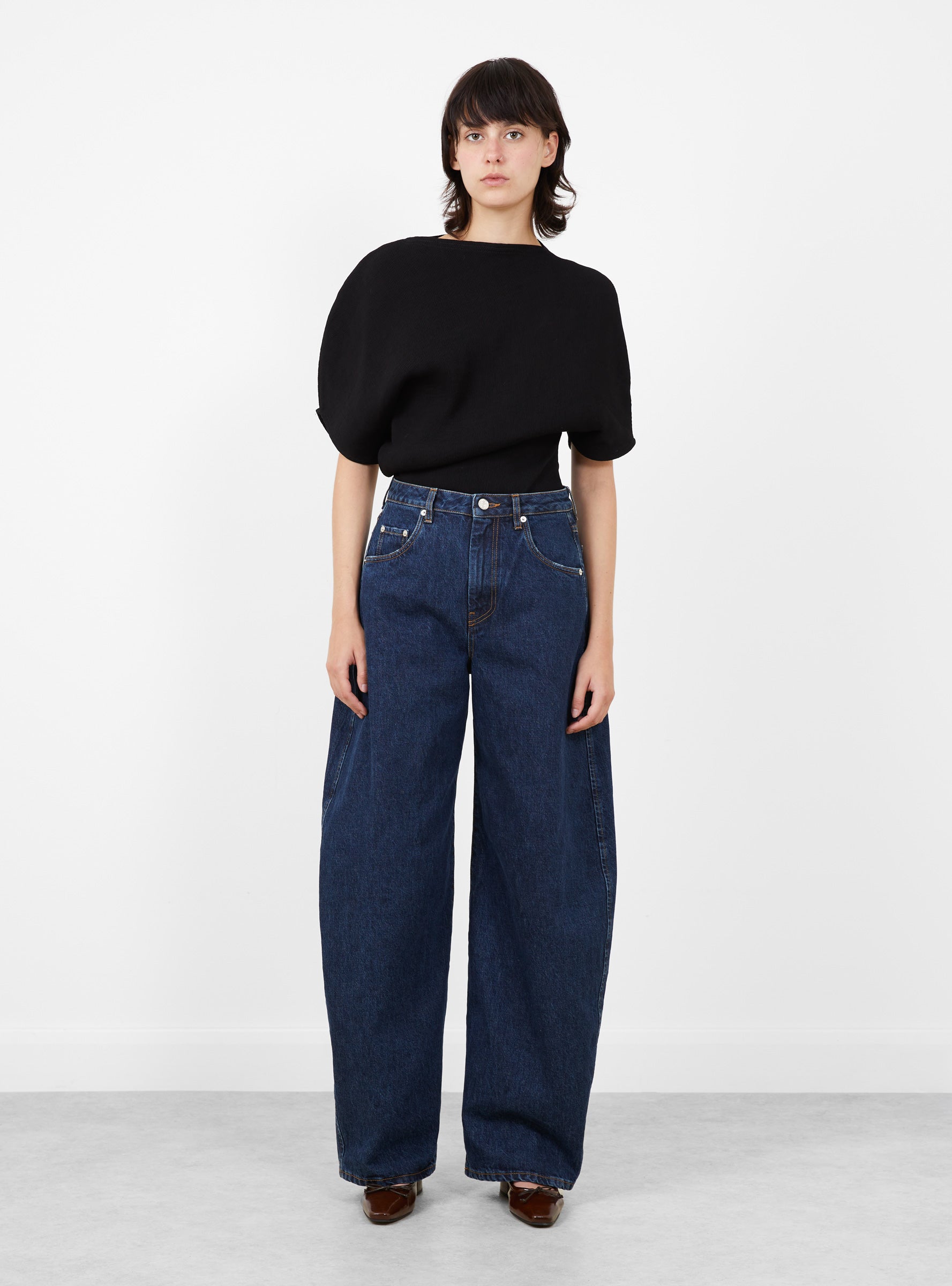 Soline Jeans Dark Blue Wash Dark Blue Wash Sefr (model front) at Couverture & The Garbstore