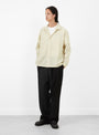 Chore Shirt Poplin Stripe WANZE (model front) at Couverture & The Garbstore