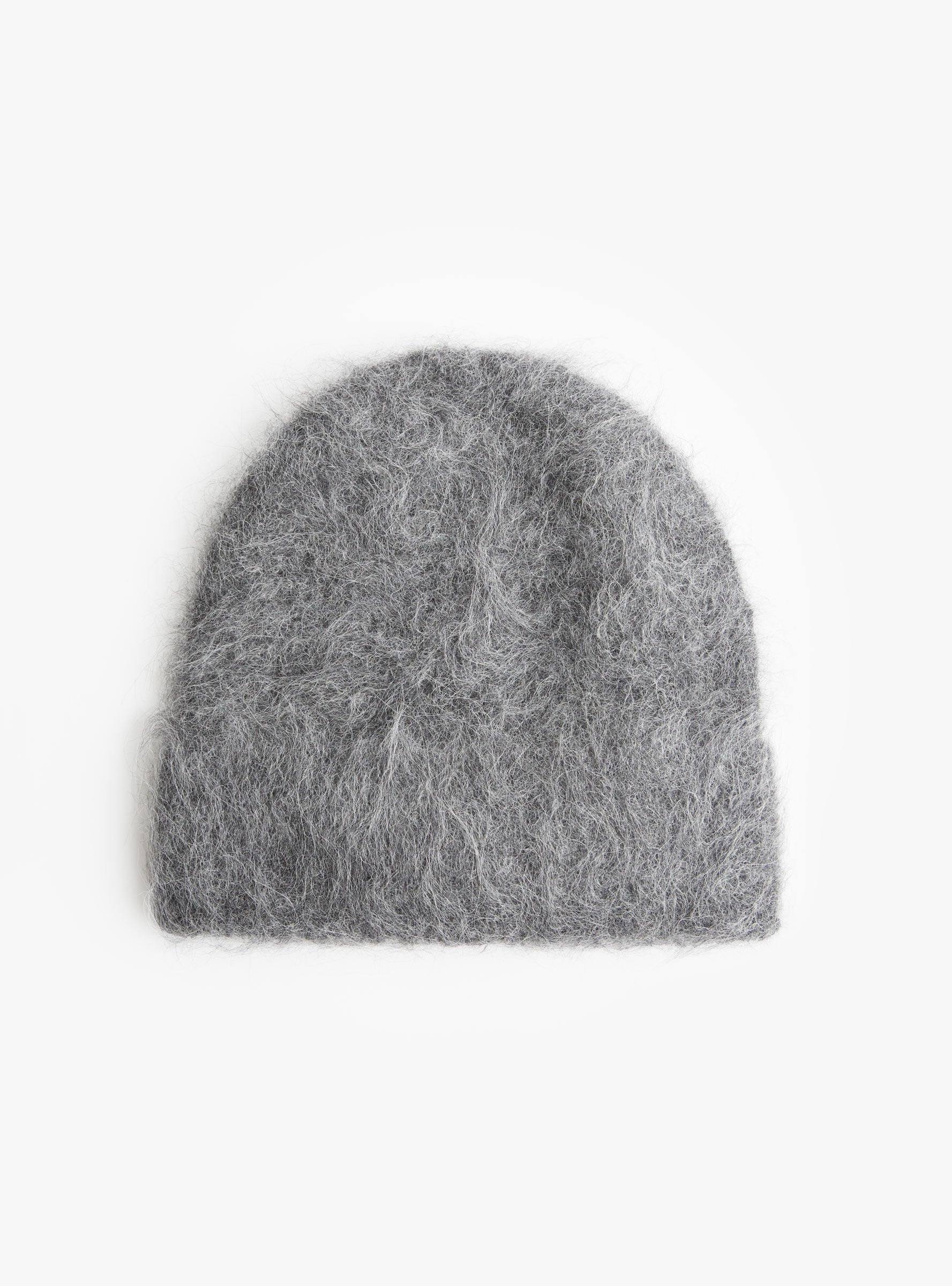 Fuzzy Beanie Charcoal Alpaca Charcoal Alpaca Sefr (top view) at Couverture & The Garbstore
