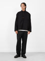 Work Smock Serge Black WANZE (model front) at Couverture & The Garbstore
