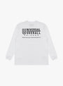 UO Back Logo LS Tee White UNIVERSAL OVERALL (back) at Couverture & The Garbstore