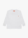 UO Back Logo LS Tee White UNIVERSAL OVERALL (front) at Couverture & The Garbstore