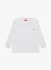 UO Back Logo LS Tee White UNIVERSAL OVERALL (front) at Couverture & The Garbstore