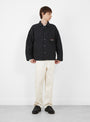 Canvas Work Overshirt Black Stussy (model front) at Couverture & The Garbstore