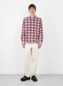Dax Plaid Shirt Red Stussy (model front) at Couverture & The Garbstore