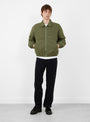 Nyco-Collared-Work-Jacket-Green-Stussy-(model-front) at Couverture & The Garbstore