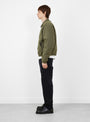 Nyco-Collared-Work-Jacket-Green-Stussy-(model-side) at Couverture & The Garbstore