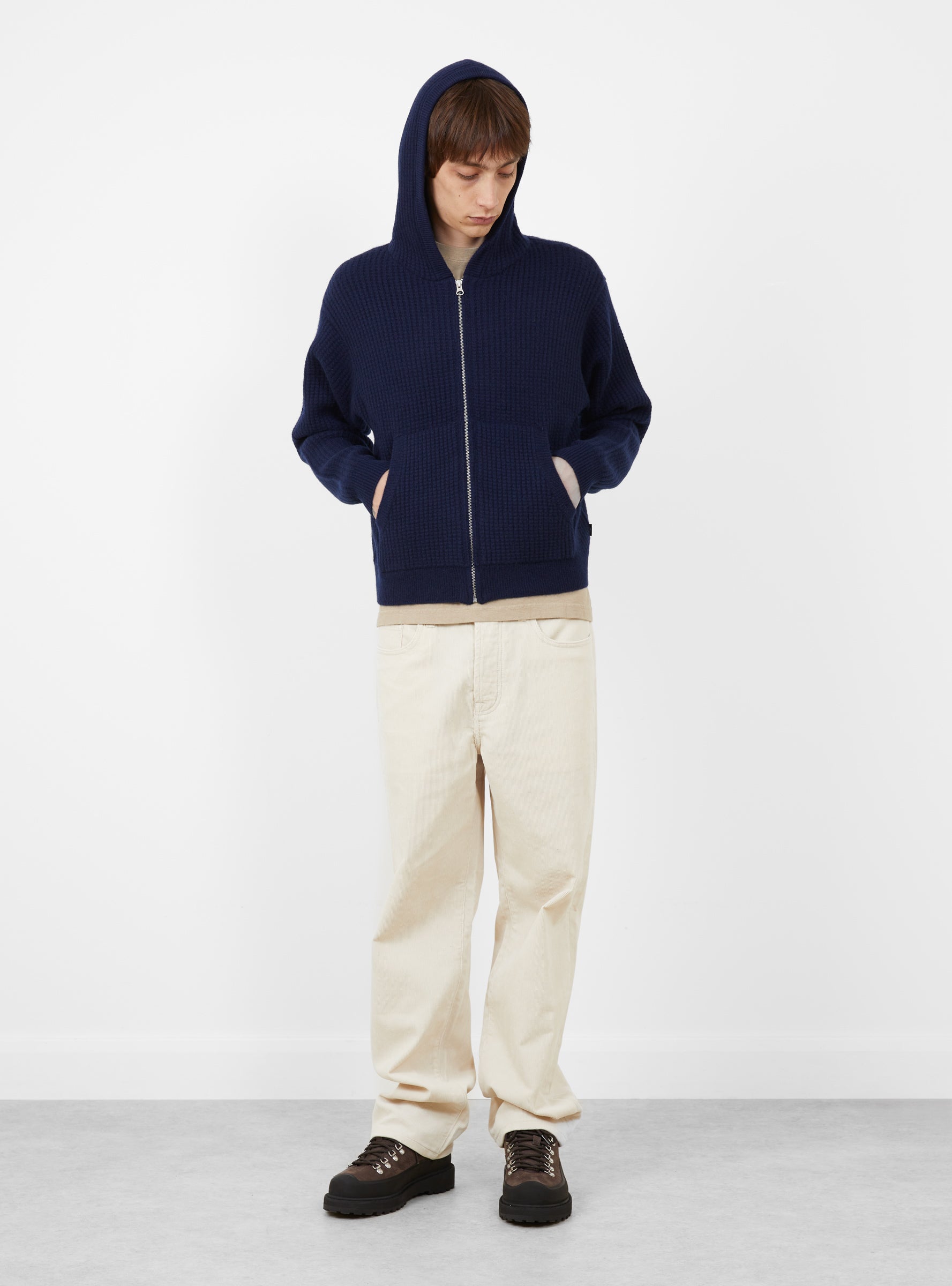 New Classic Corduroy Bone Stussy (model front) at Couverture & The Garbstore