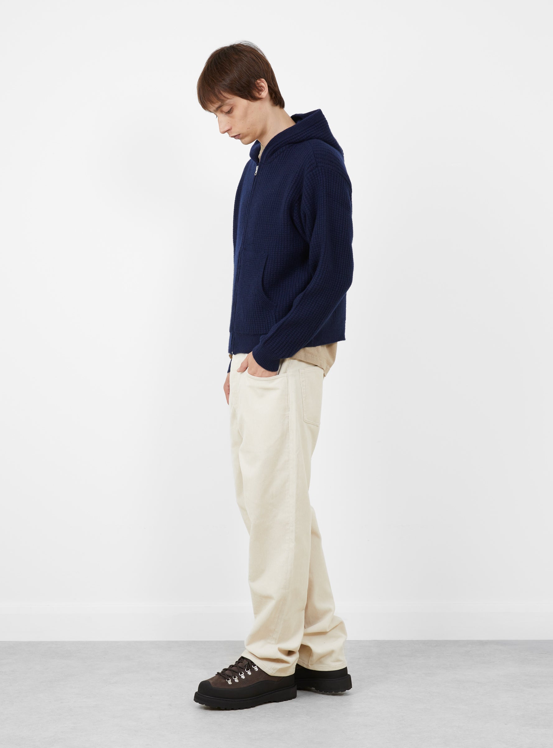 New Classic Corduroy Bone Stussy (model side) at Couverture & The Garbstore