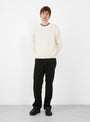 Waffle-Cashmere-Sweater-Ivory-Stussy-(model-front) at Couverture & The Garbstore