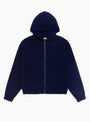 Waffle Cashmere Zip Hoodie Deep Navy Stussy (Front) at Couverture & The Garbstore