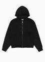 Waffle Cashmere Zip Hoodie Black Stussy (Front) at Couverture & The Garbstore