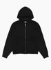 Waffle Cashmere Zip Hoodie Black Stussy (Front) at Couverture & The Garbstore