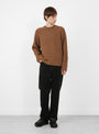 Merino-Wool-Neck-Sweater-Brown-Stussy-(model-front) at Couverture & The Garbstore