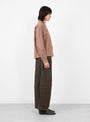 W_Marianne_Long_Sleeve_Shirt_Brown_Multi_Brown_Multi_YMC_Model_Side at Couverture & The Garbstore