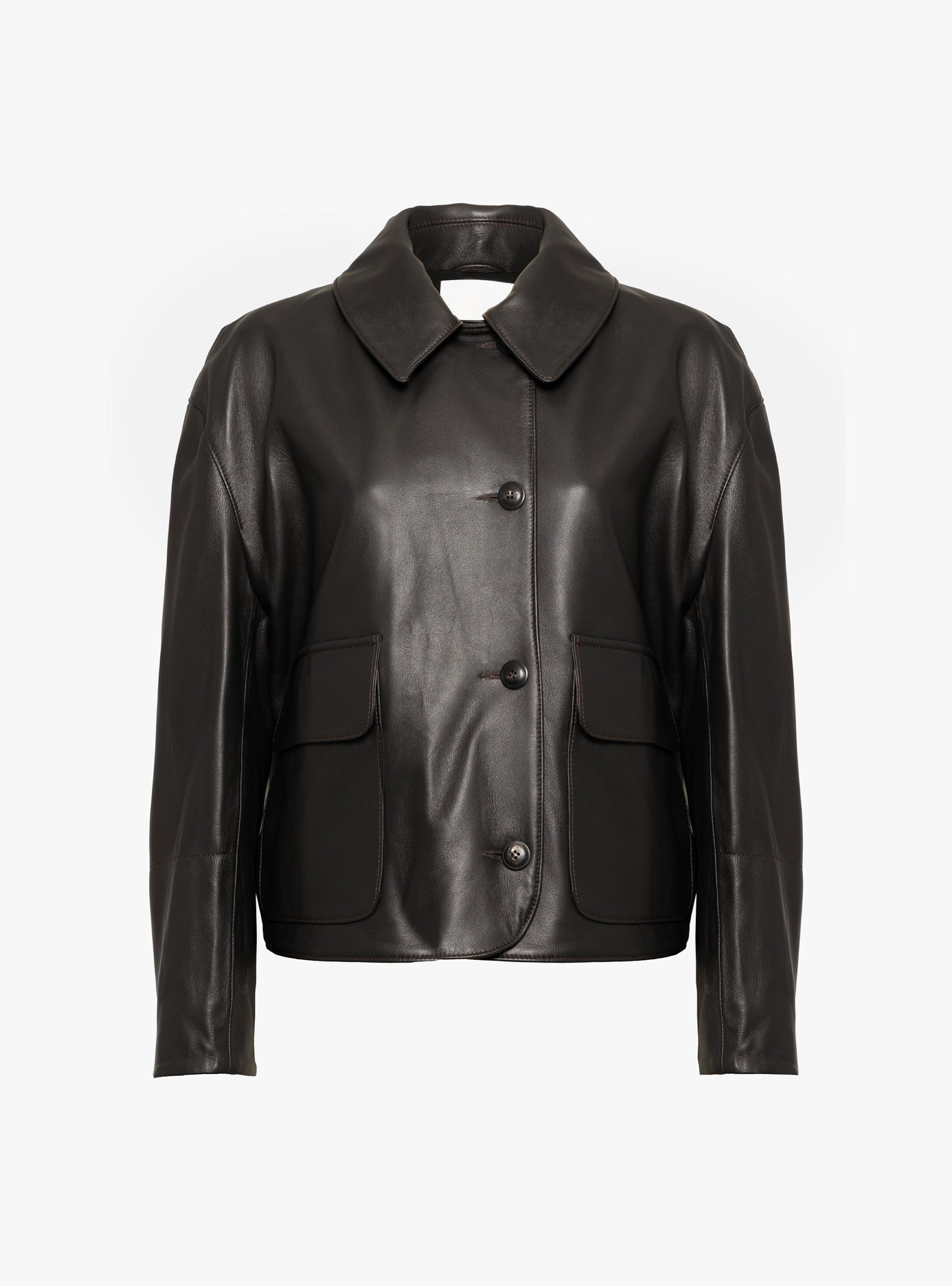 W Edge Leather Jacket Dark Brown Dark Brown YMC (ghost) at Couverture & The Garbstore