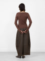 W_Natalie_Cardigan_Dark_Brown_Dark_Brown_YMC_Model_Back at Couverture & The Garbstore