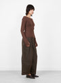 W_Natalie_Cardigan_Dark_Brown_Dark_Brown_YMC_Model_Side at Couverture & The Garbstore