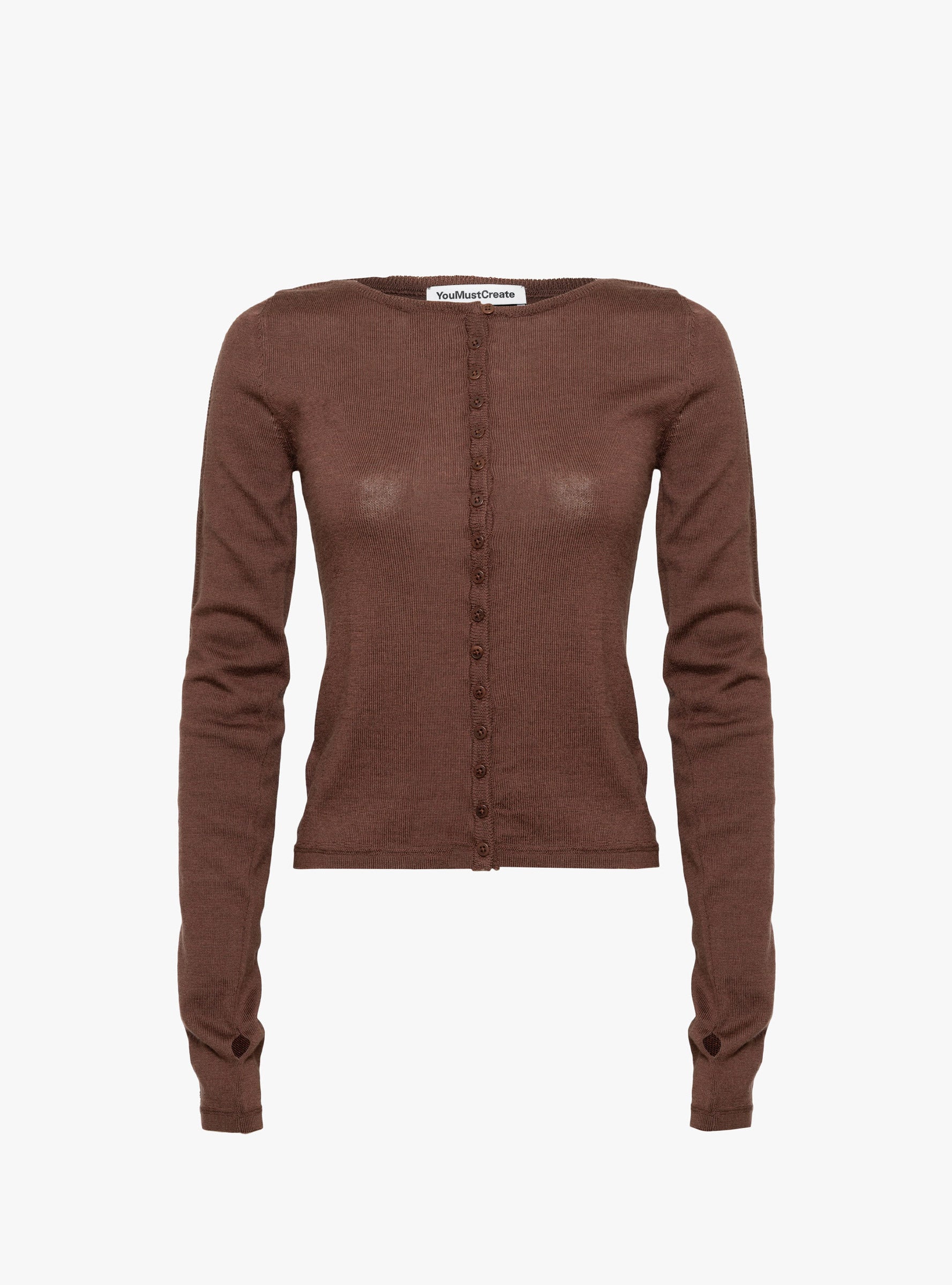 W Natalie Cardigan Dark Brown Dark Brown YMC (ghost) at Couverture & The Garbstore