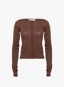 W Natalie Cardigan Dark Brown Dark Brown YMC (ghost) at Couverture & The Garbstore