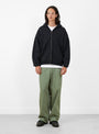 Vintage Zip Sweat Hoodie Black A.PRESSE (model front) at Couverture & The Garbstore