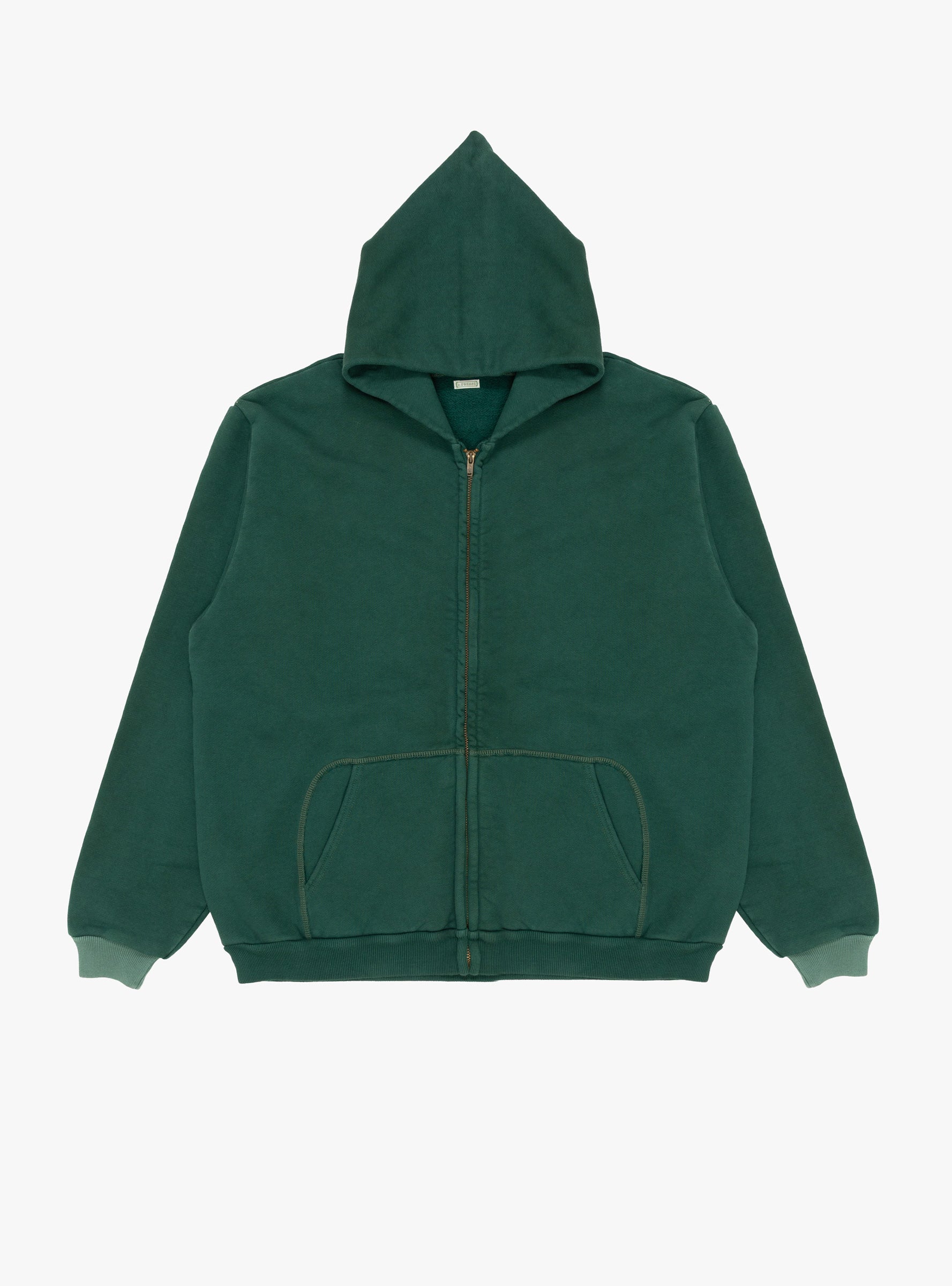 Vintage Zip Sweat Hoodie Green A.PRESSE (front) at Couverture & The Garbstore