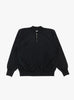 Vintage Half Zip Rib Collar Sweat Black A.PRESSE (front) at Couverture & The Garbstore