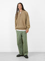Vintage Half Zip Rib Collar Sweat Mocha A.PRESSE (model fornt) at Couverture & The Garbstore