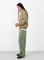 Vintage Half Zip Rib Collar Sweat Mocha A.PRESSE (model side) at Couverture & The Garbstore