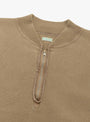 Vintage Half Zip Rib Collar Sweat Mocha A.PRESSE (zip detail) at Couverture & The Garbstore
