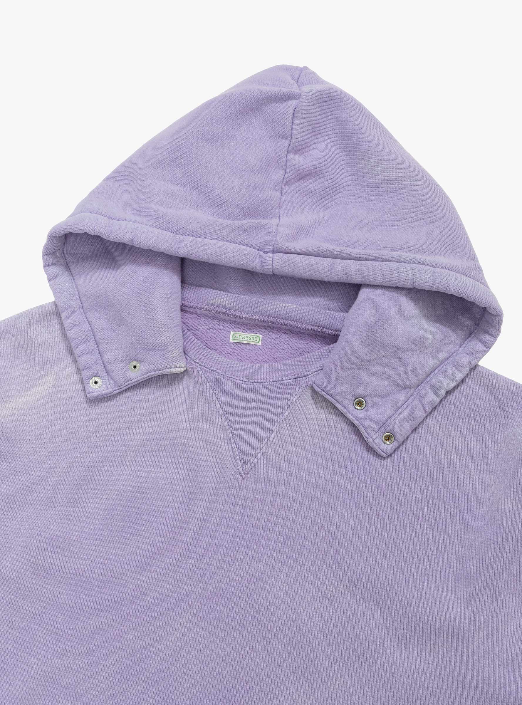 Vintage Attached Snap Hood Parka Lavender A.PRESSE (hood detail) at Couverture & The Garbstore