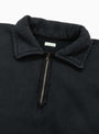 Vintage-Half-Zip-Sweatshirt-Black-A.PRESSE-(zip detail) at Couverture & The Garbstore