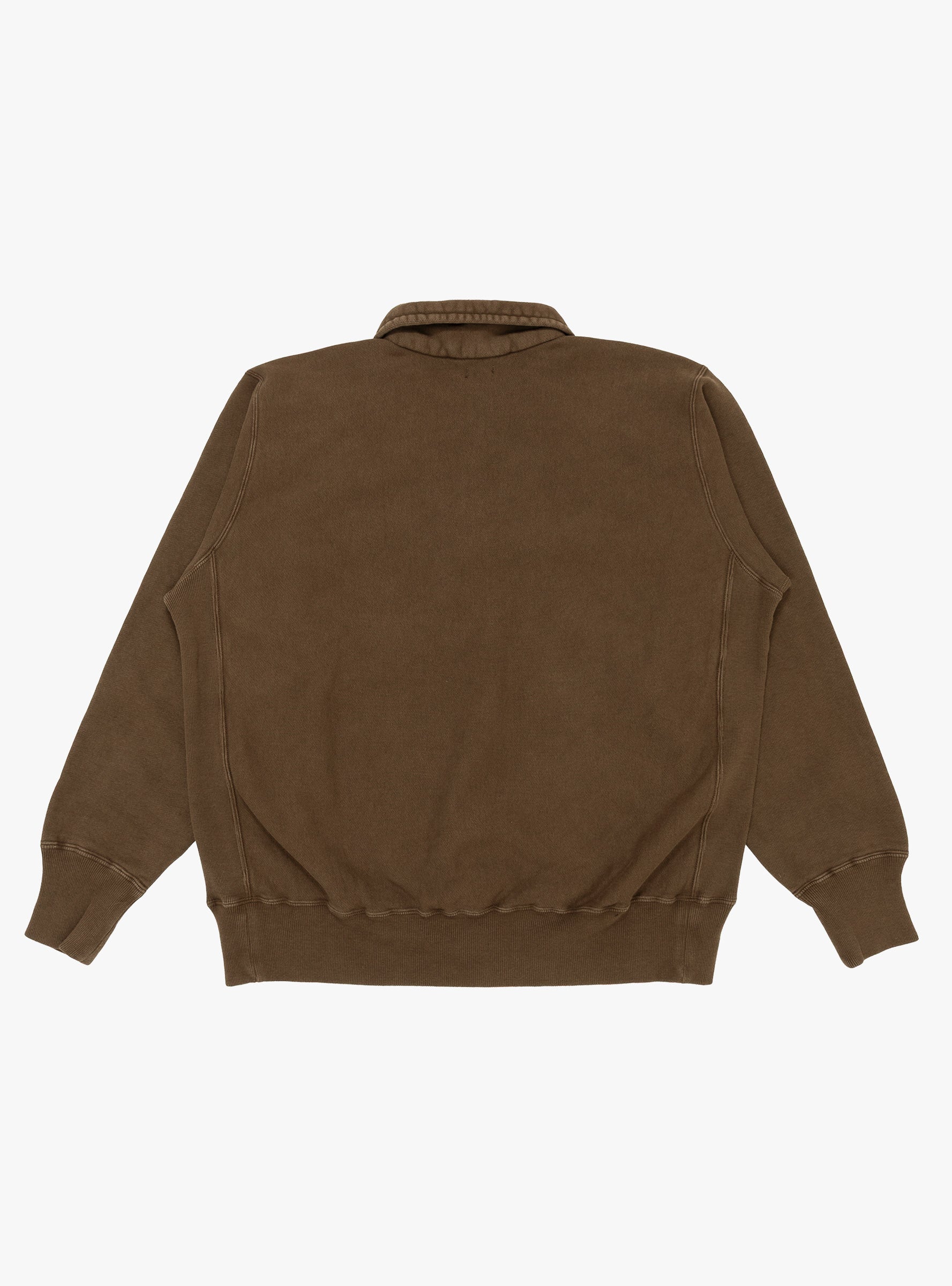Vintage-Half-Zip-Sweatshirt-Brown-A.PRESSE-(back) at Couverture & The Garbstore