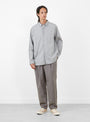 Regular Collar Shirt Grey Check Grey Check STILL BY HAND (model front) at Couverture & The Garbstore