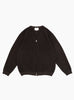 Zip Up Cardigan Brown Charcoal STILL BY HAND (Front) at Couverture & The Garbstore