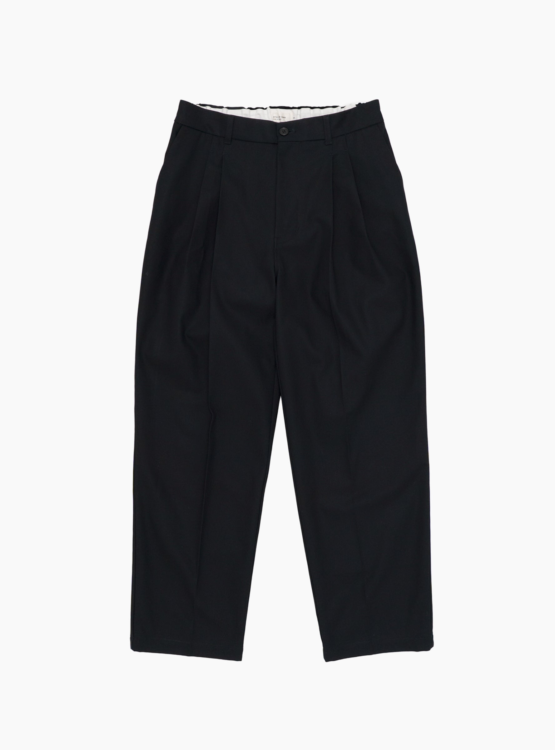 Deep Tuck Pressed Pants Black Navy STILL BY HAND (Front) at Couverture & The Garbstore